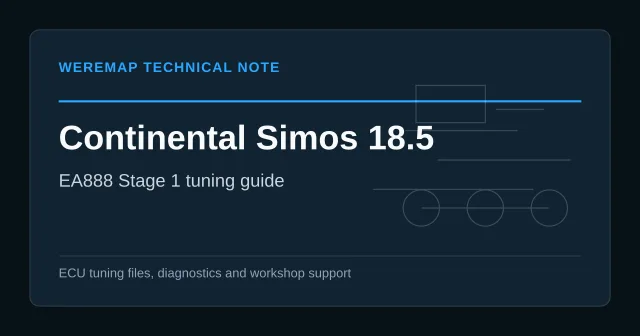 Continental Simos 18.5 Stage 1 Tuning Guide — EA888 Gen3/Gen4